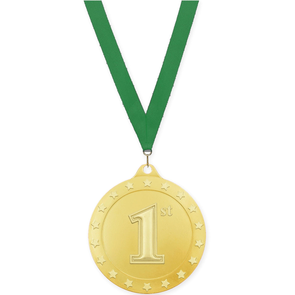 2 3/4 inch Place Radiance medal in gold - 1st place with Green neck ribbon