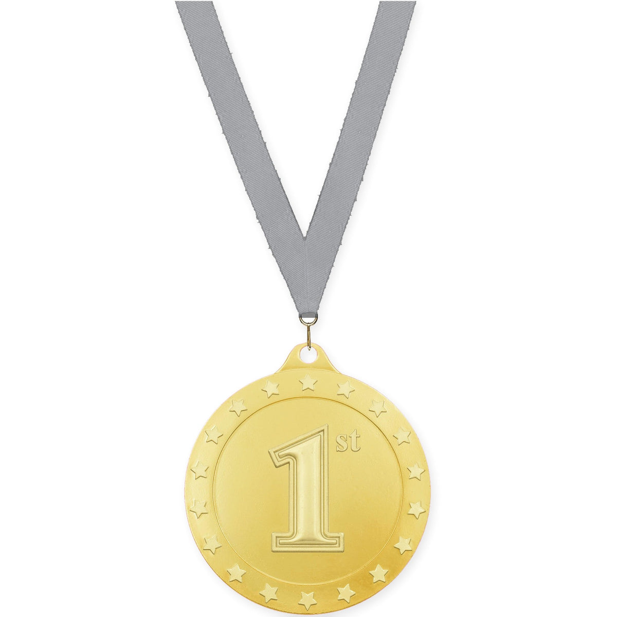 2 3/4 inch Place Radiance medal in gold - 1st place with Gray neck ribbon