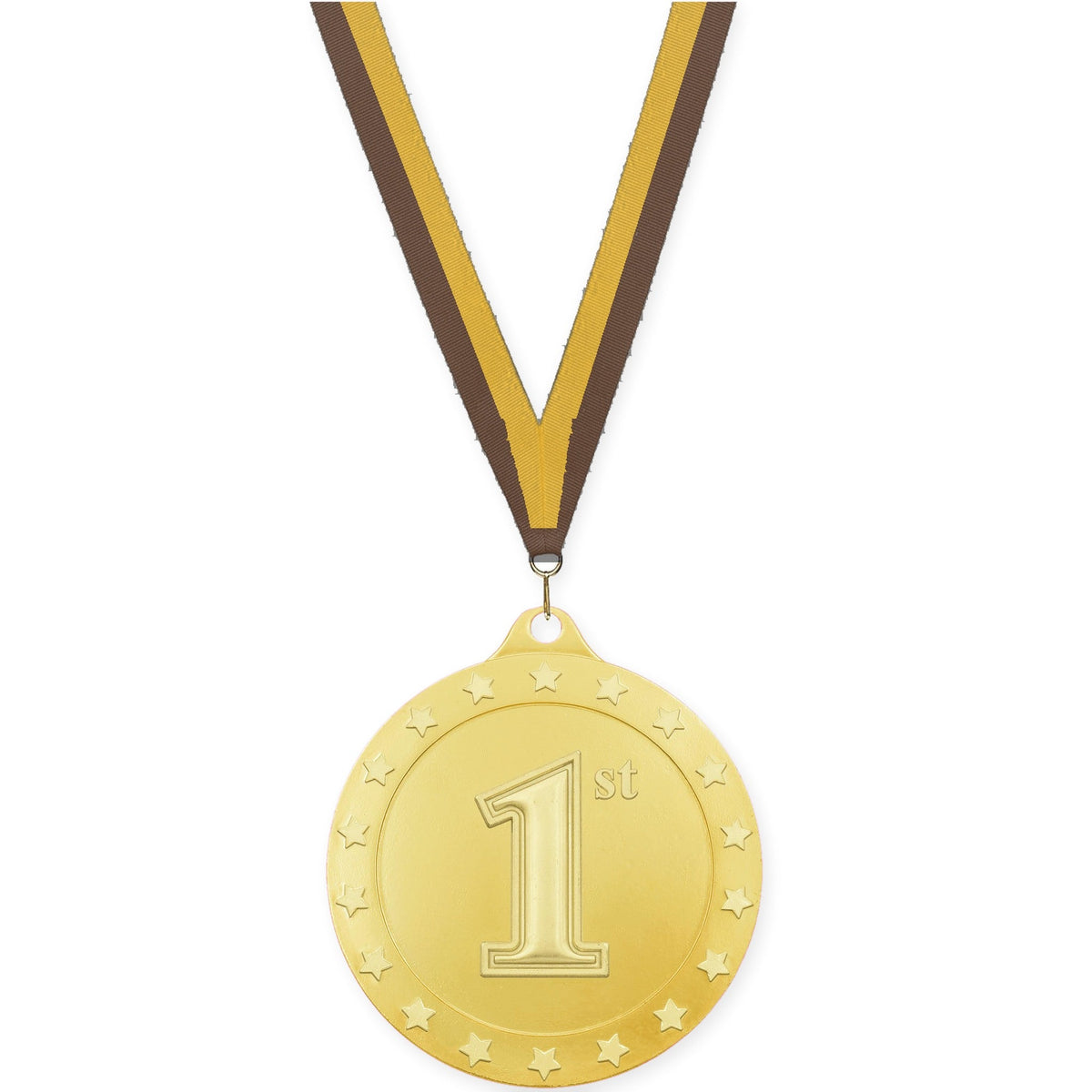 2 3/4 inch Place Radiance medal in gold - 1st place with Brown Gold neck ribbon