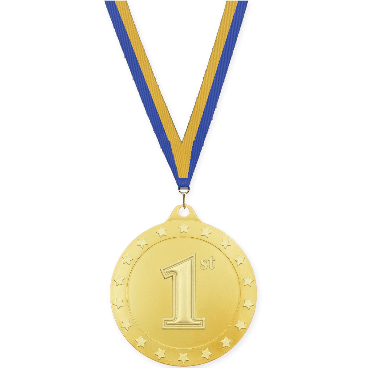2 3/4 inch Place Radiance medal in gold - 1st place with Blue Gold neck ribbon