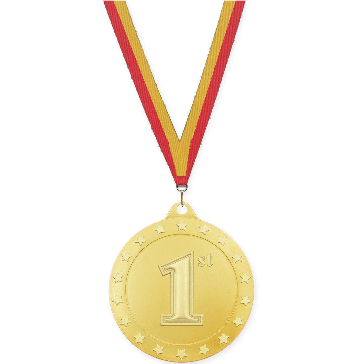 2 3/4 inch Place Radiance medal in gold - 1st place with Red Gold neck ribbon