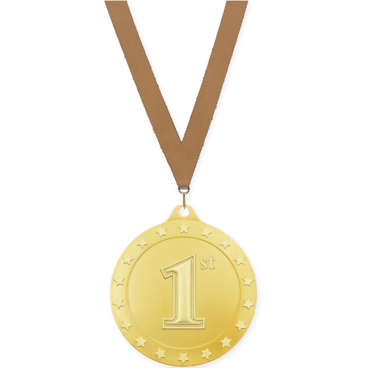 2 3/4 inch Place Radiance medal in gold - 1st place with Bronze Metallic neck ribbon