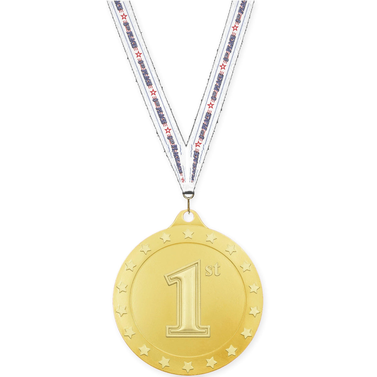 2 3/4 inch Place Radiance medal in gold - 1st place with 3rd Place neck ribbon