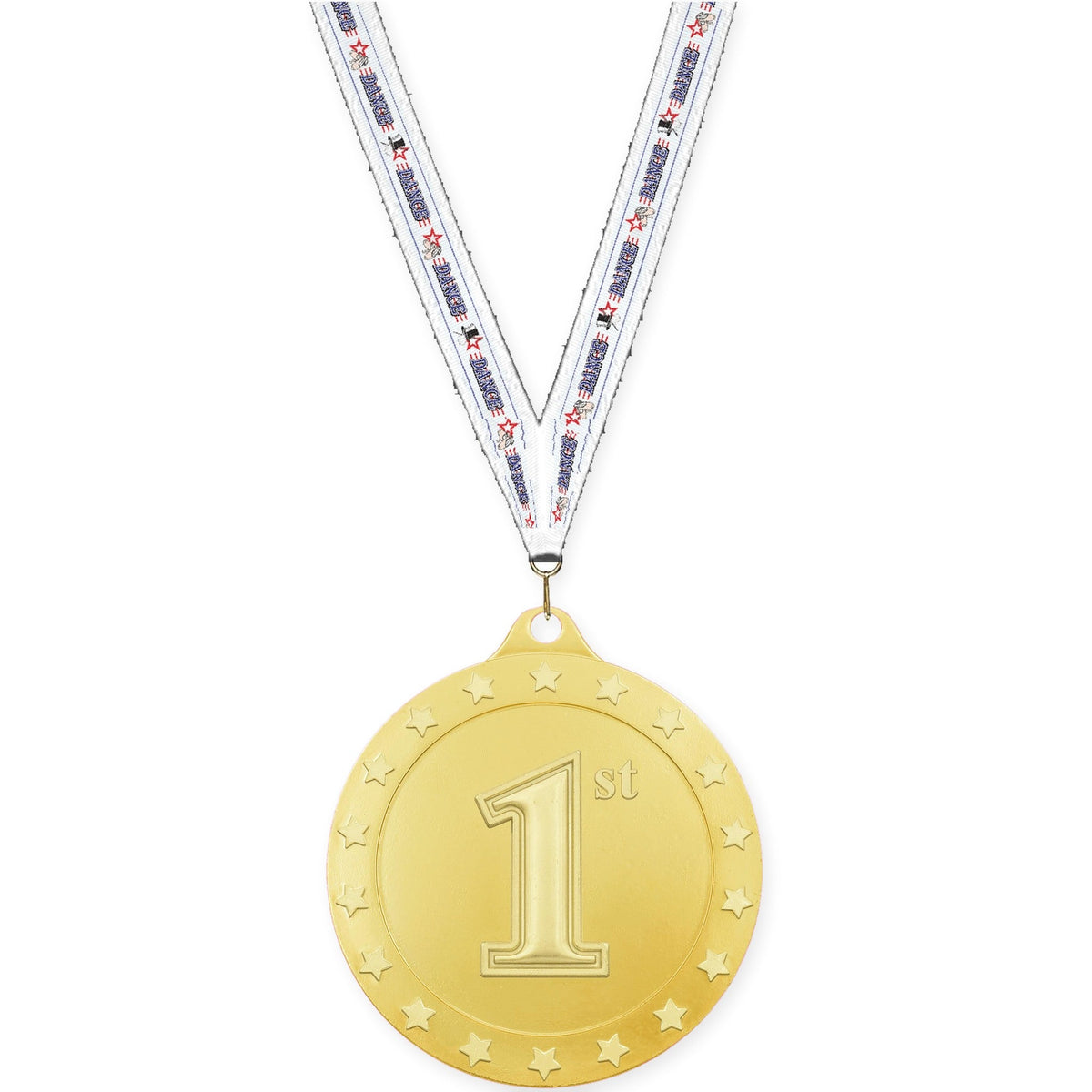 2 3/4 inch Place Radiance medal in gold - 1st place with Dance neck ribbon