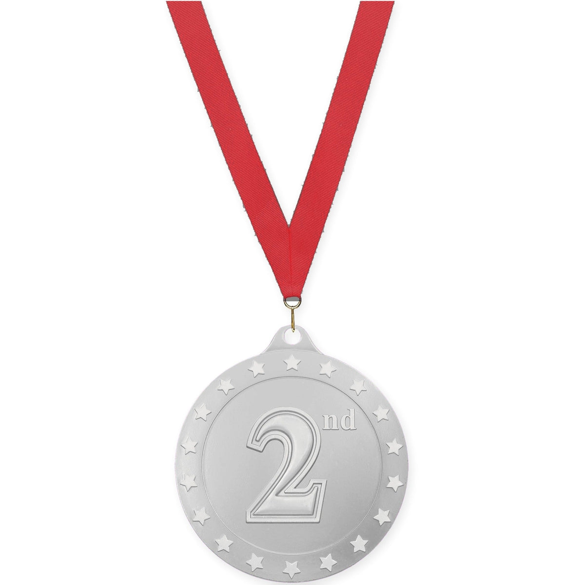 2 3/4 inch Place Radiance medal in silver - 2nd place with Red neck ribbon