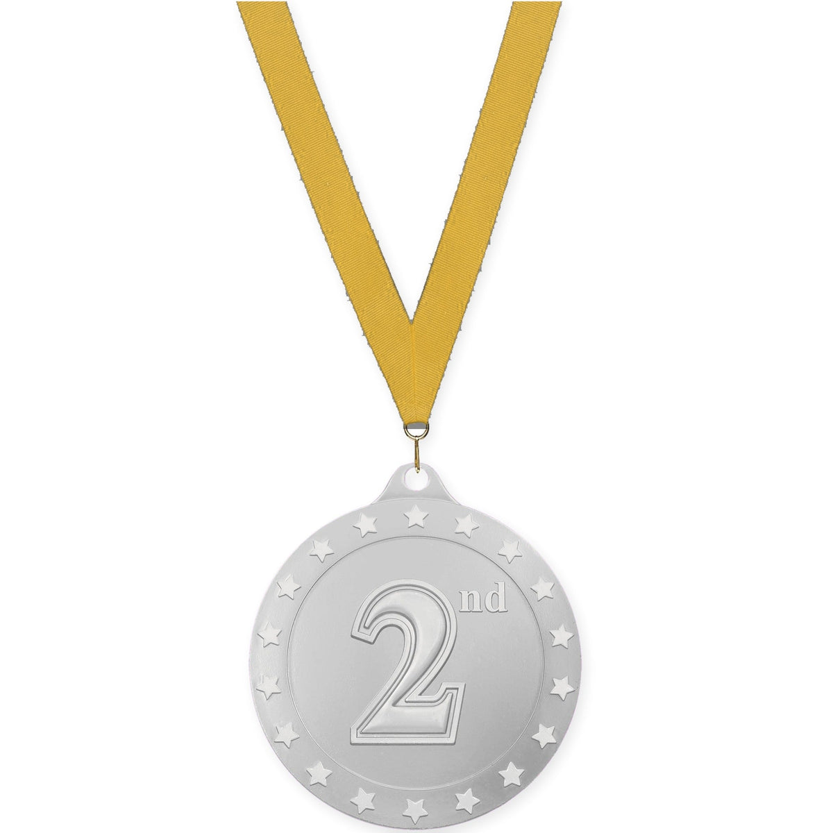 2 3/4 inch Place Radiance medal in silver - 2nd place with Gold neck ribbon