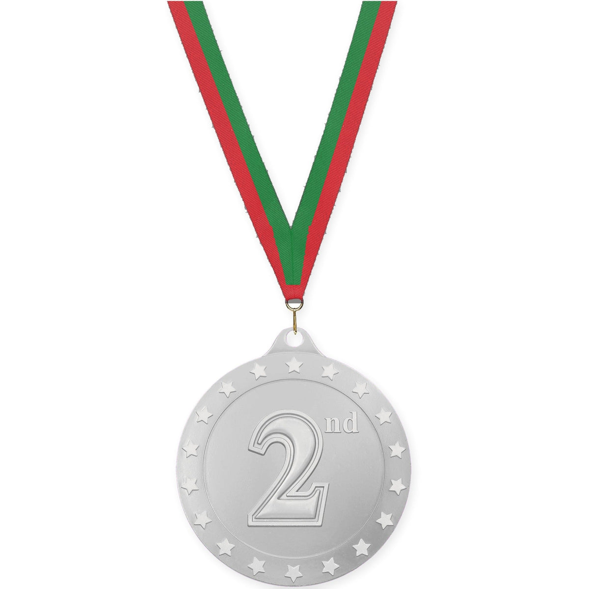 2 3/4 inch Place Radiance medal in silver - 2nd place with Red Green neck ribbon