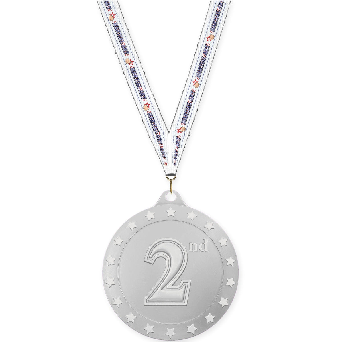 2 3/4 inch Place Radiance medal in silver - 2nd place with Martial Arts neck ribbon