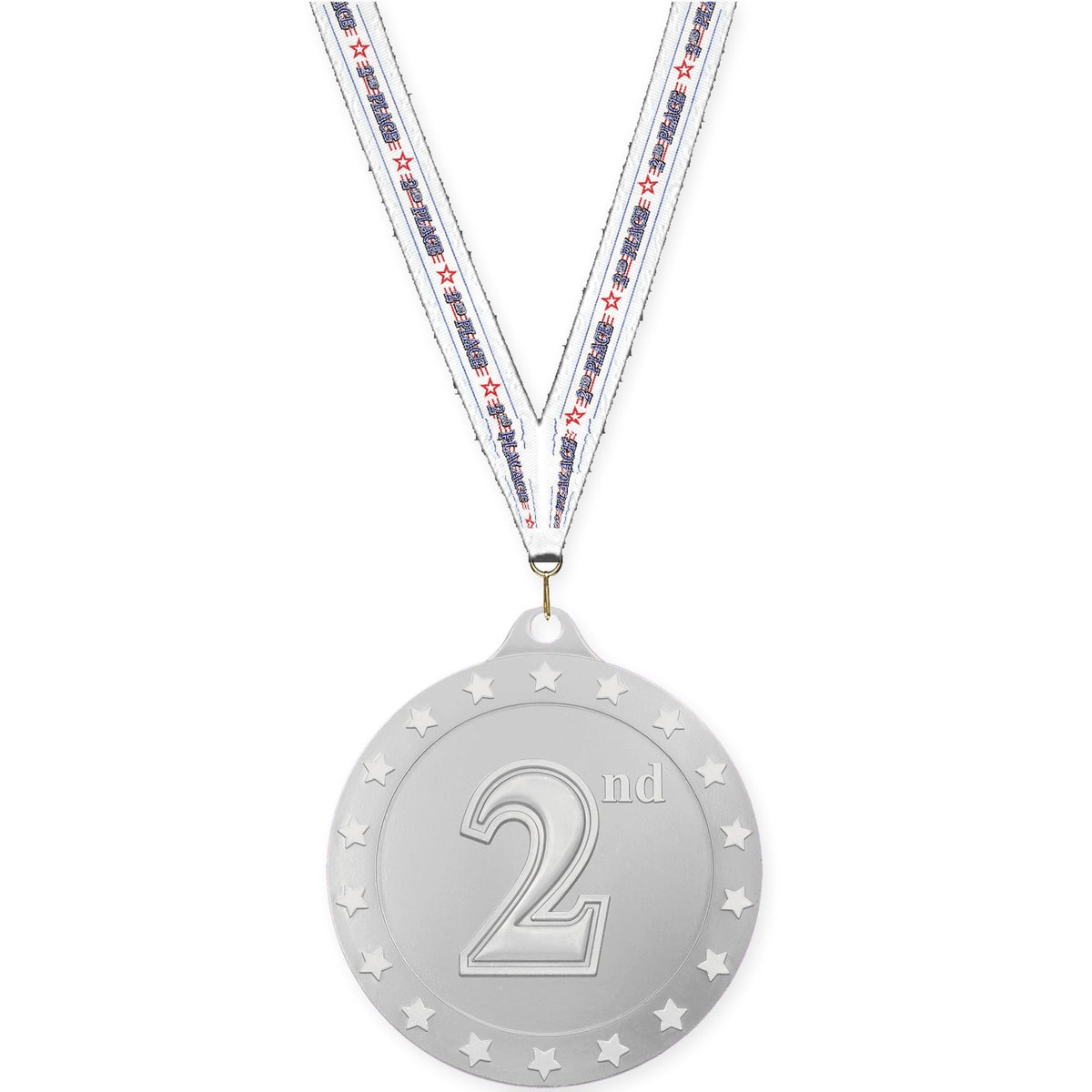 2 3/4 inch Place Radiance medal in silver - 2nd place with 2nd Place neck ribbon