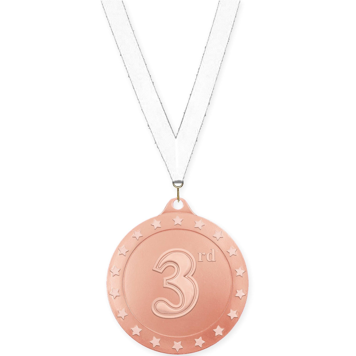 2 3/4 inch Place Radiance medal in bronze - 3rd place with White neck ribbon
