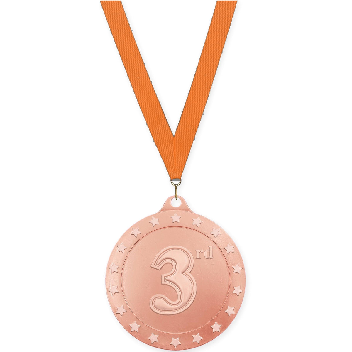 2 3/4 inch Place Radiance medal in bronze - 3rd place with Orange neck ribbon