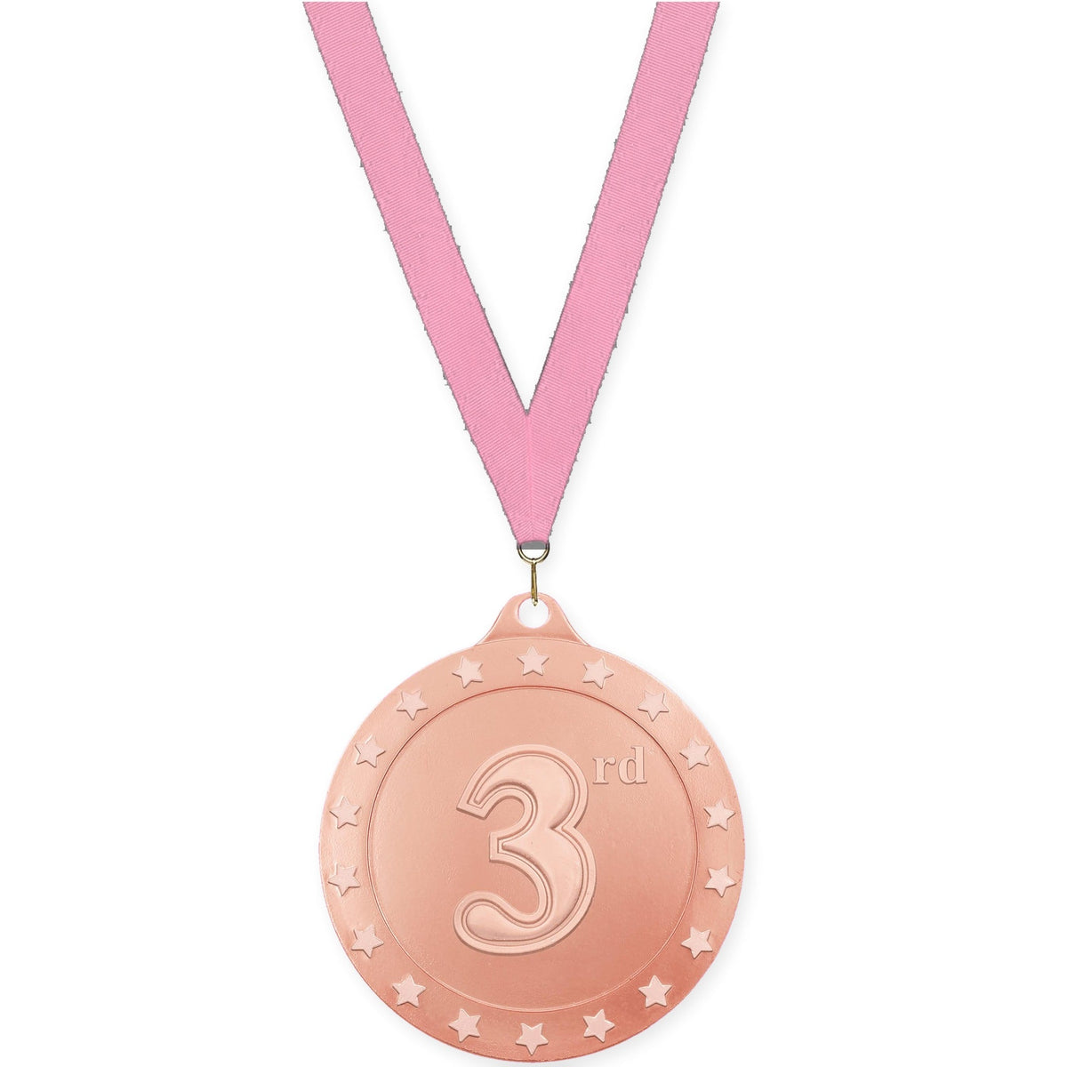 2 3/4 inch Place Radiance medal in bronze - 3rd place with Pink neck ribbon