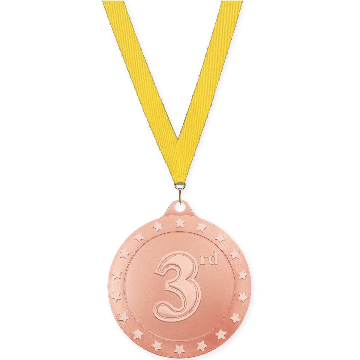 2 3/4 inch Place Radiance medal in bronze - 3rd place with Yellow neck ribbon
