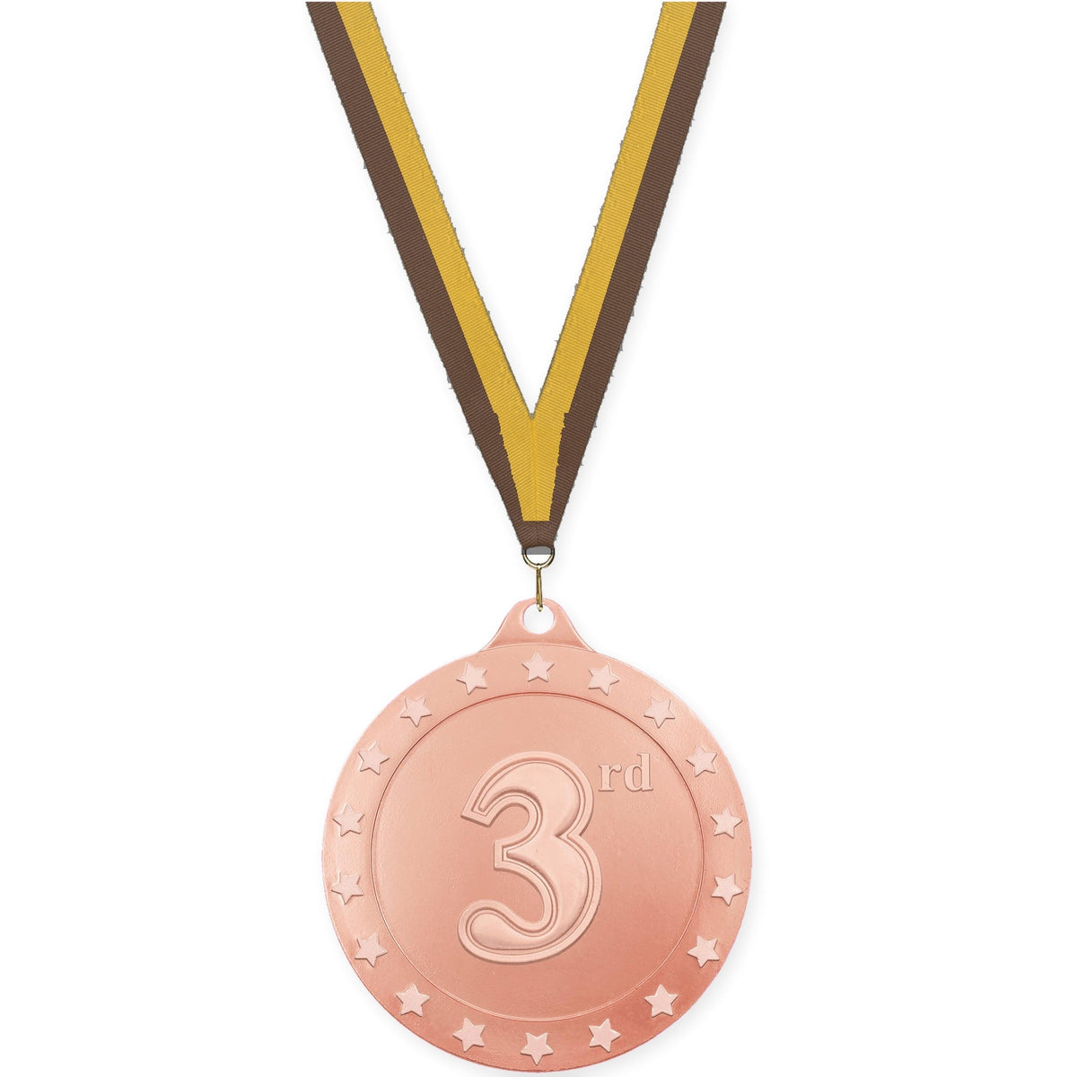 2 3/4 inch Place Radiance medal in bronze - 3rd place with Brown Gold neck ribbon