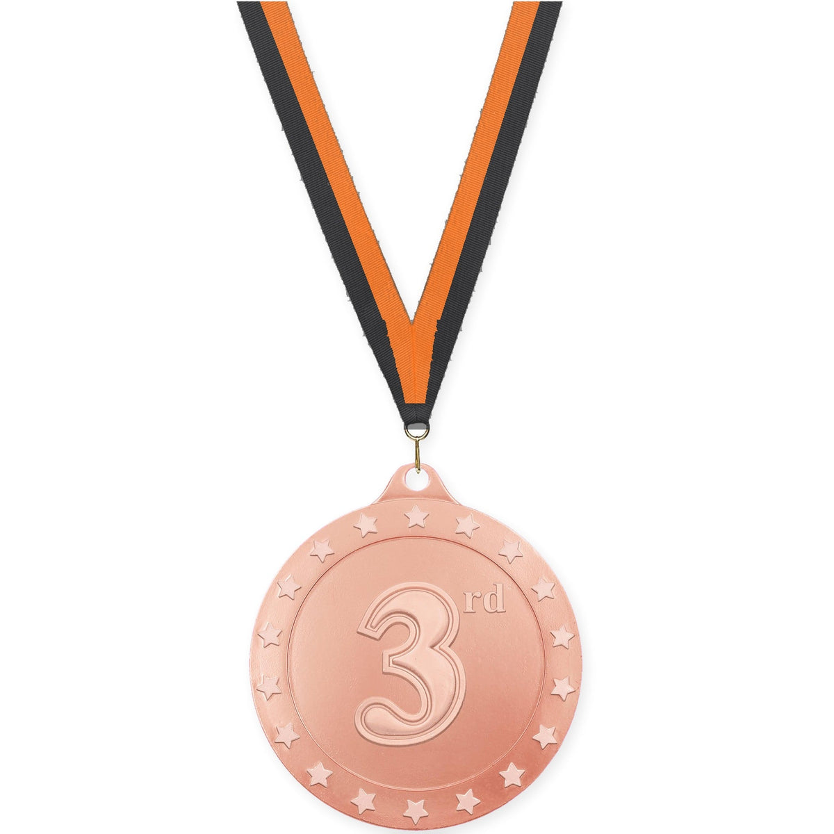 2 3/4 inch Place Radiance medal in bronze - 3rd place with Black Orange neck ribbon