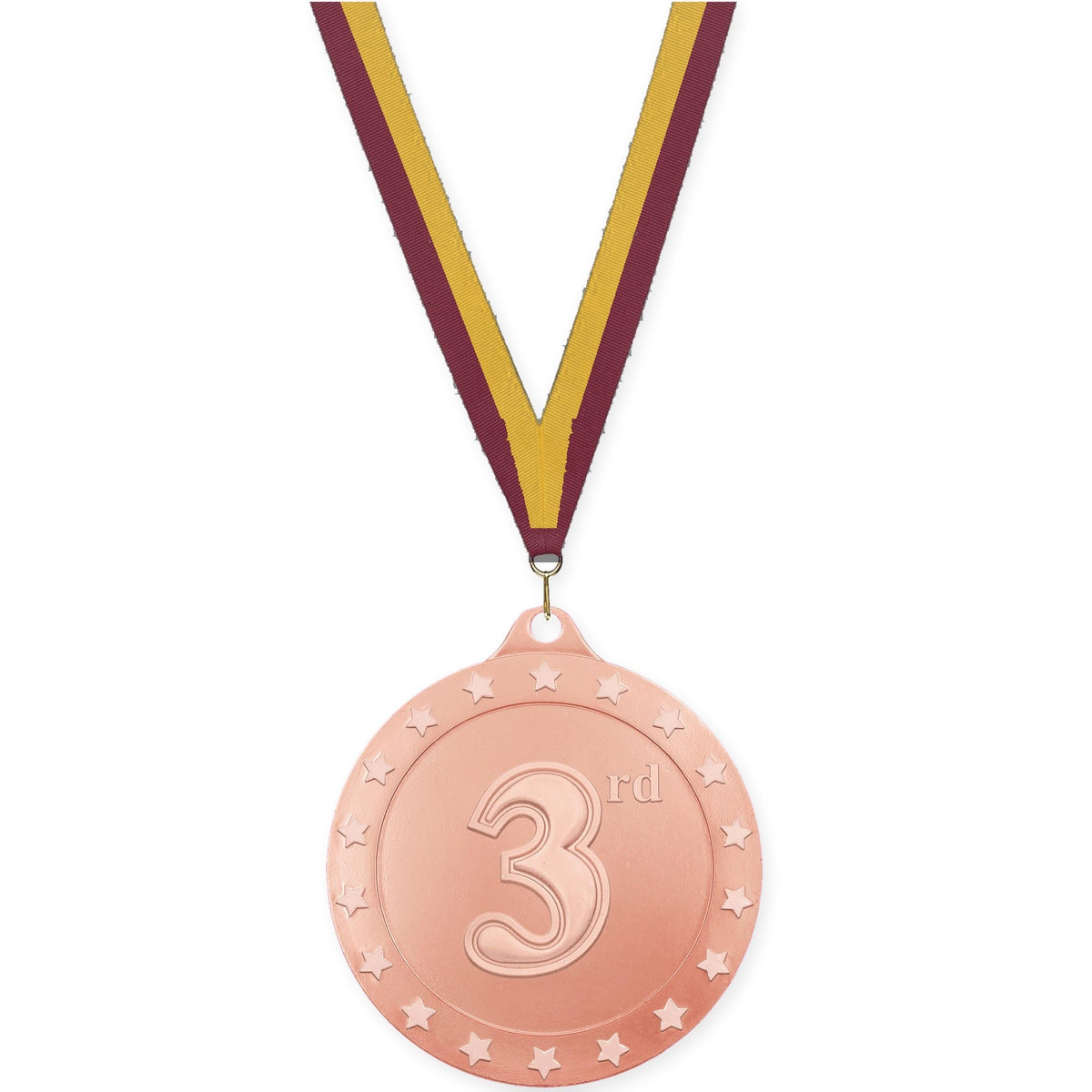 2 3/4 inch Place Radiance medal in bronze - 3rd place with Maroon Gold neck ribbon