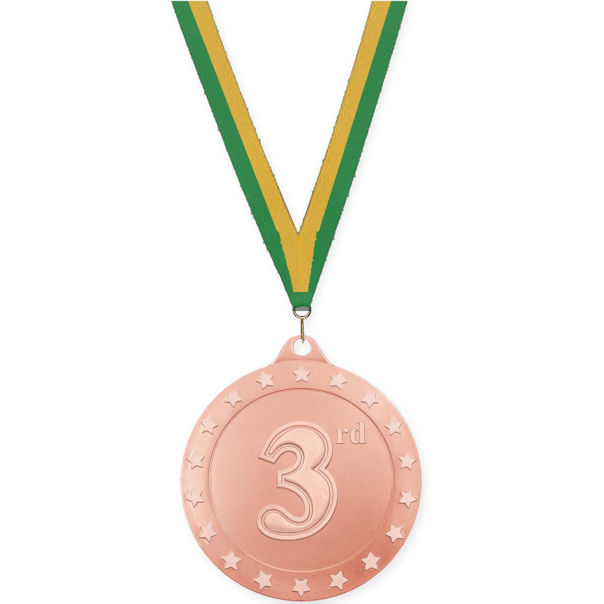 2 3/4 inch Place Radiance medal in bronze - 3rd place with Green Gold neck ribbon