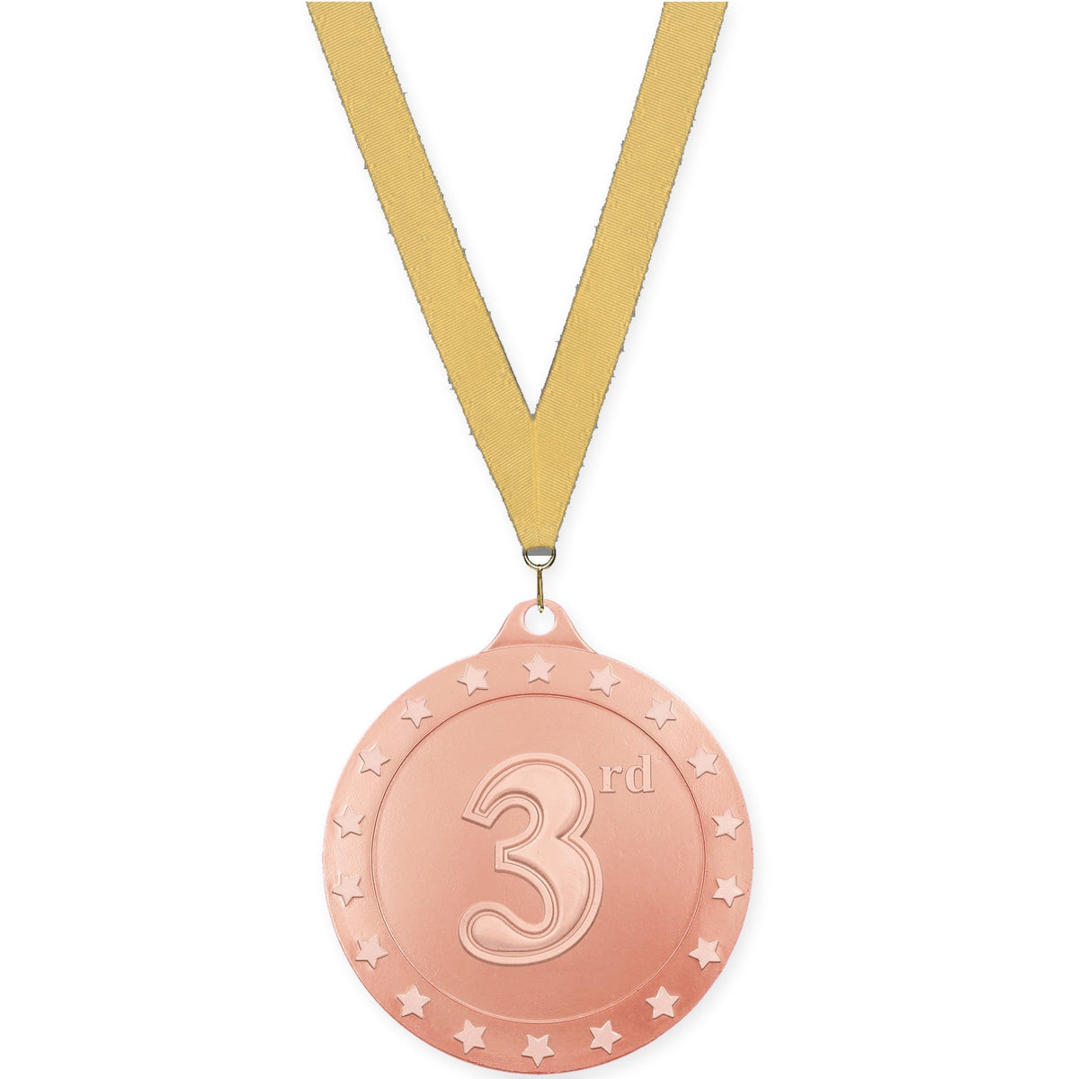 2 3/4 inch Place Radiance medal in bronze - 3rd place with Gold Metallic neck ribbon