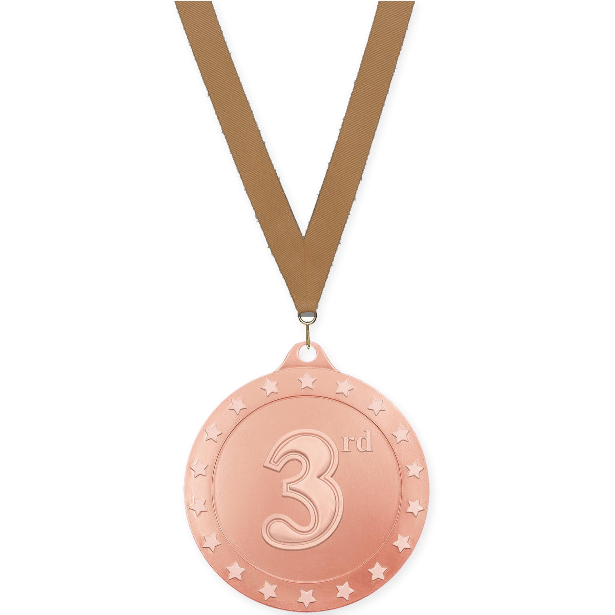 2 3/4 inch Place Radiance medal in bronze - 3rd place with Bronze Metallic neck ribbon