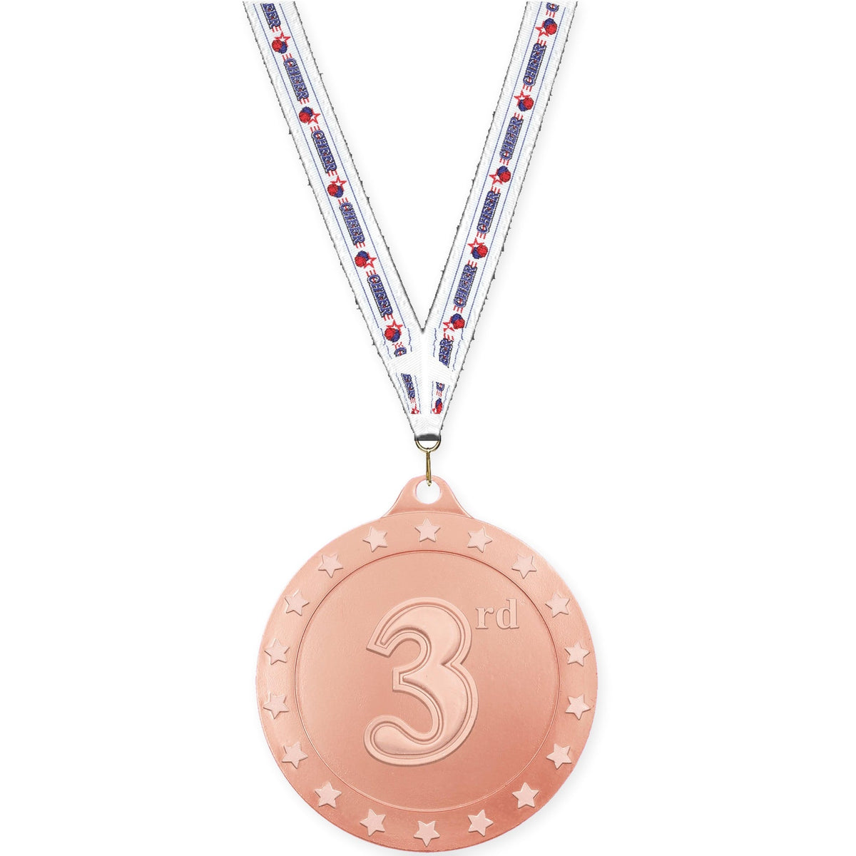 2 3/4 inch Place Radiance medal in bronze - 3rd place with Cheerleading neck ribbon