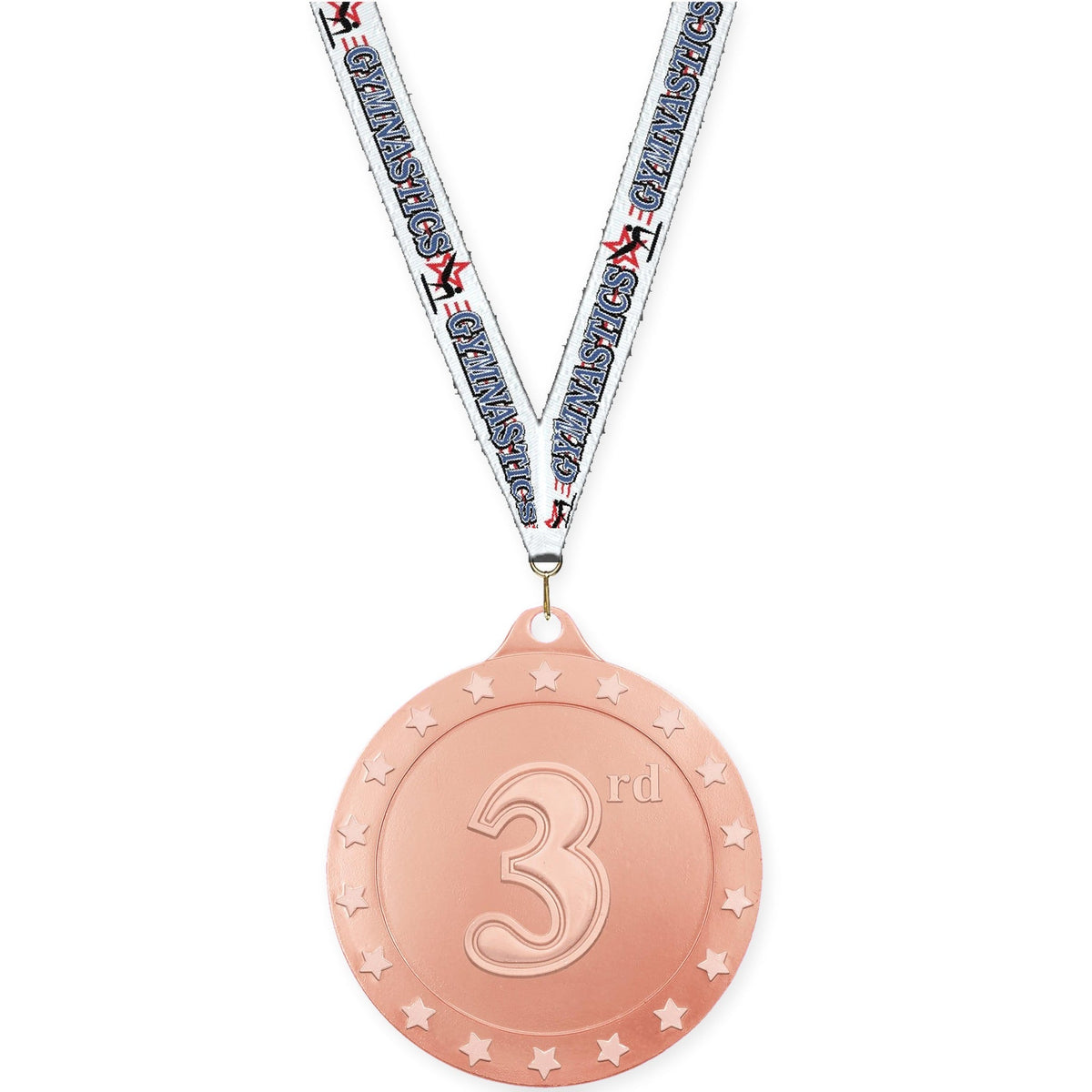 2 3/4 inch Place Radiance medal in bronze - 3rd place with Gymnastics neck ribbon
