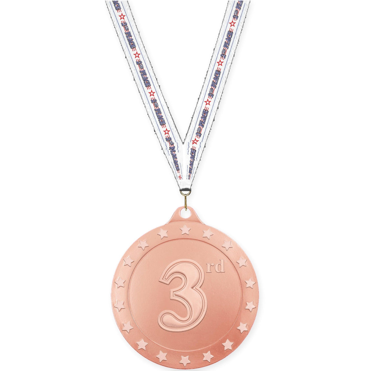 2 3/4 inch Place Radiance medal in bronze - 3rd place with 2nd Place neck ribbon