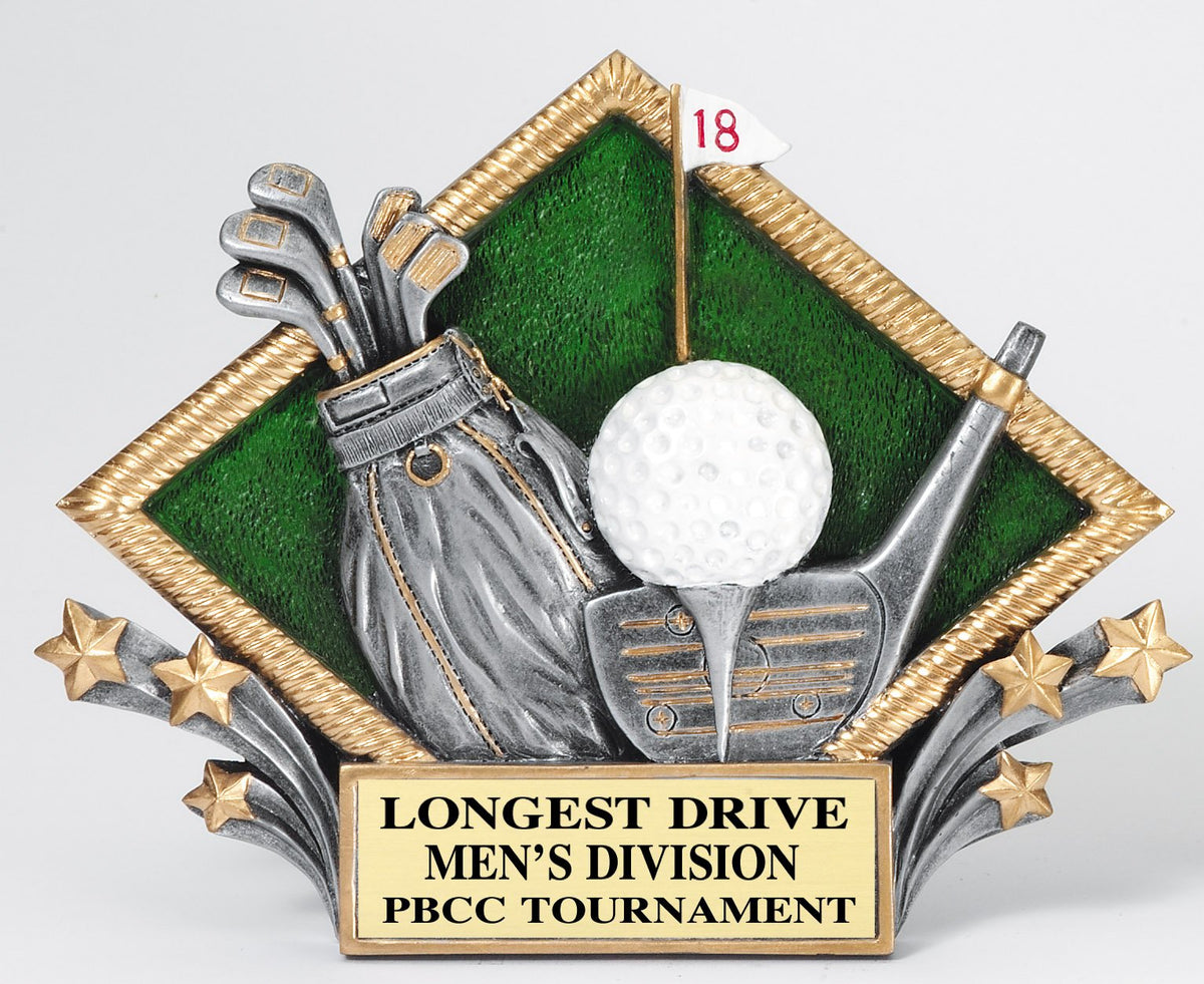 Diamond-shaped golf resin plate