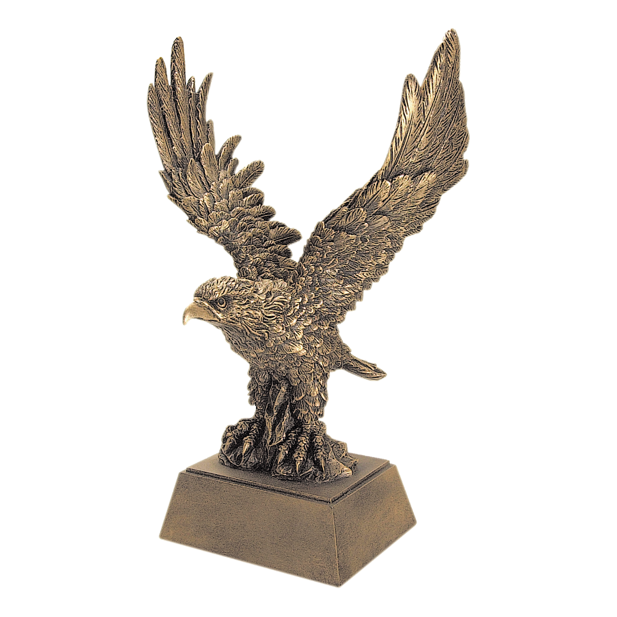 Bright gold-finish spread-wing eagle award, 8 inch size