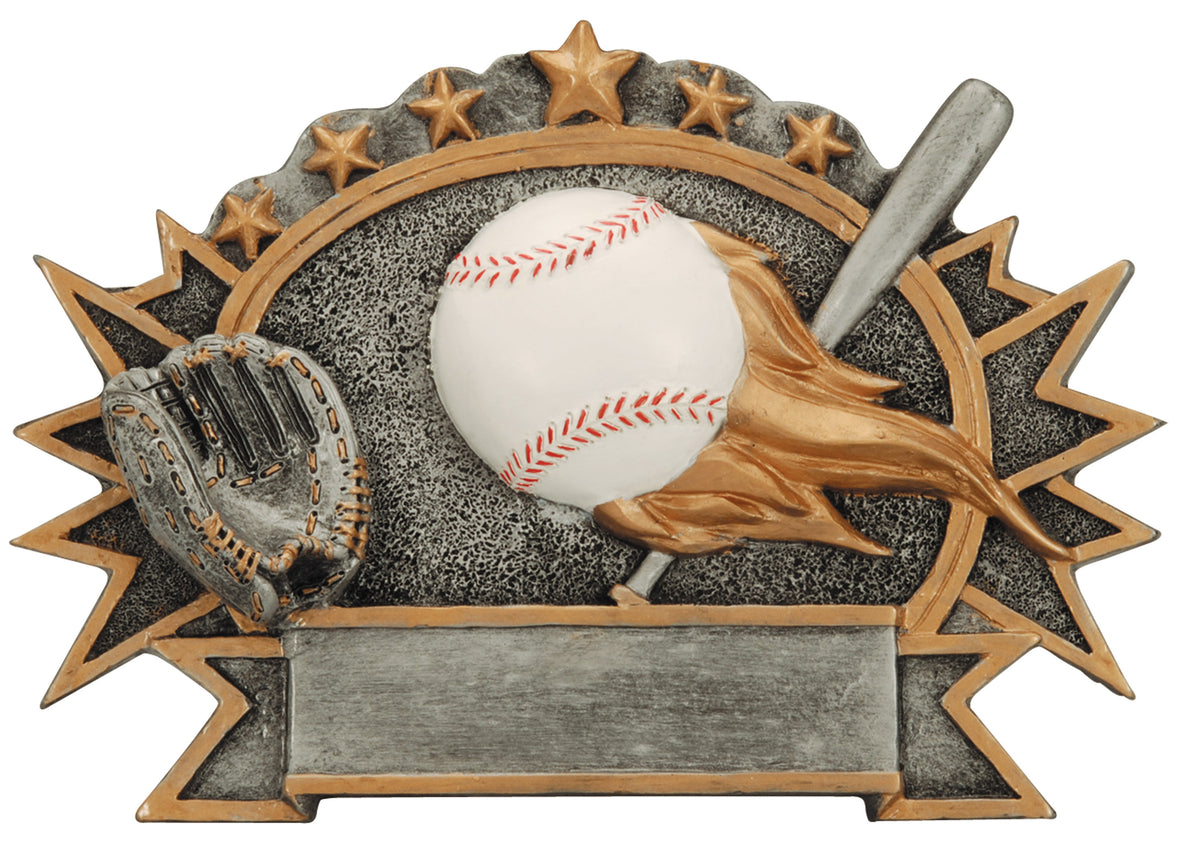 Baseball Sports Plate Award with engraving plate, Townline Trophy & Design