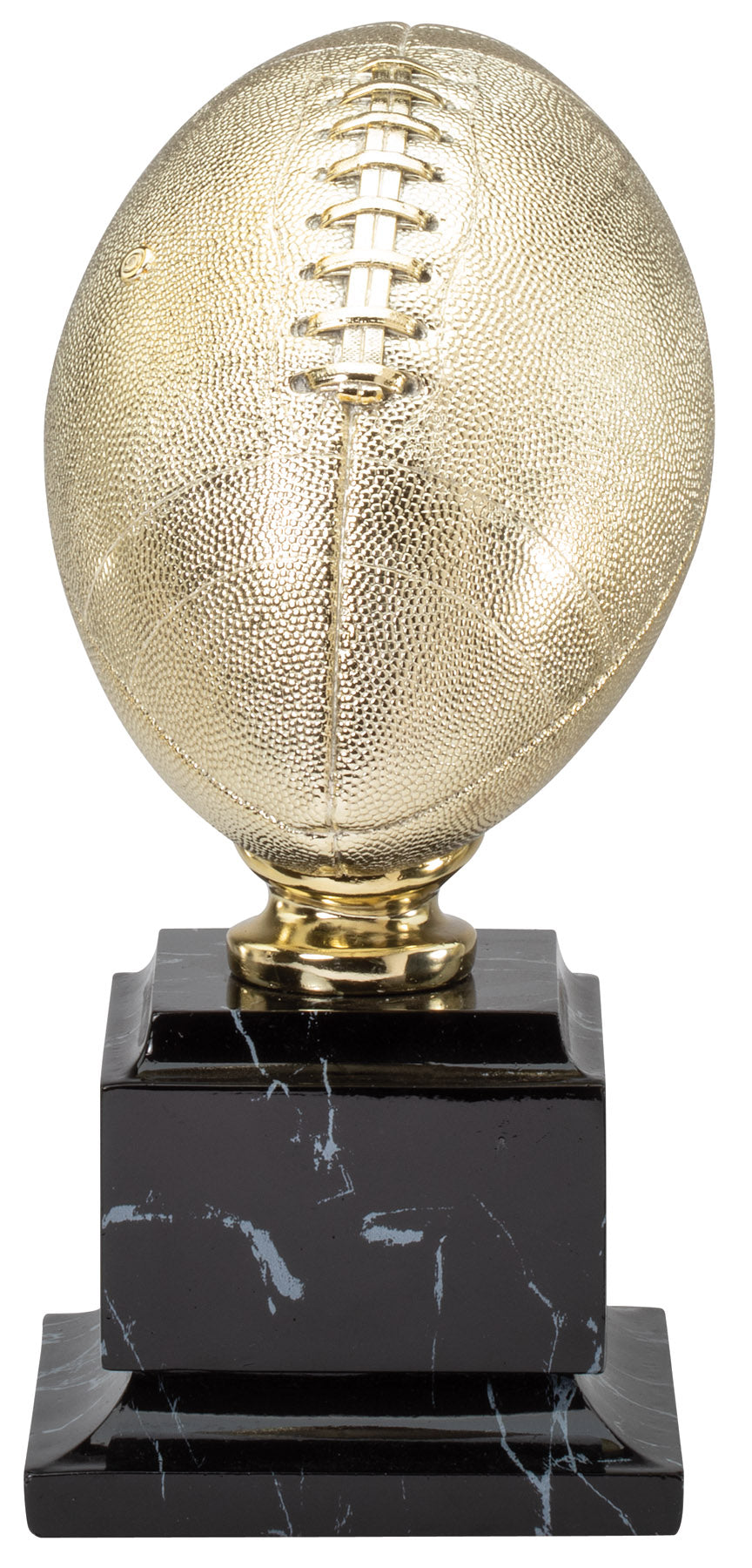 Gold Football on Black Marble Base, Bright Gold