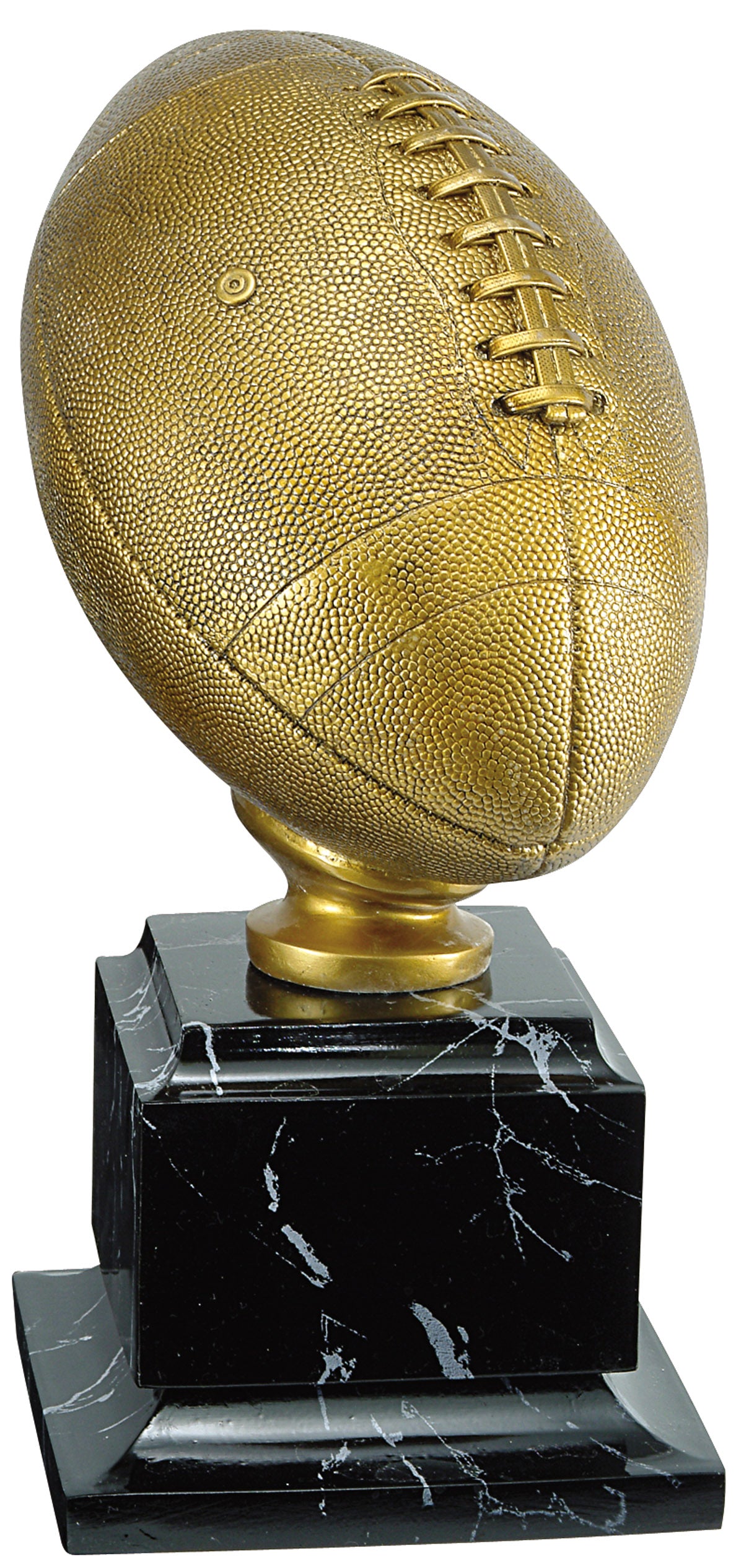 Gold Football on Black Marble Base, Antique Gold