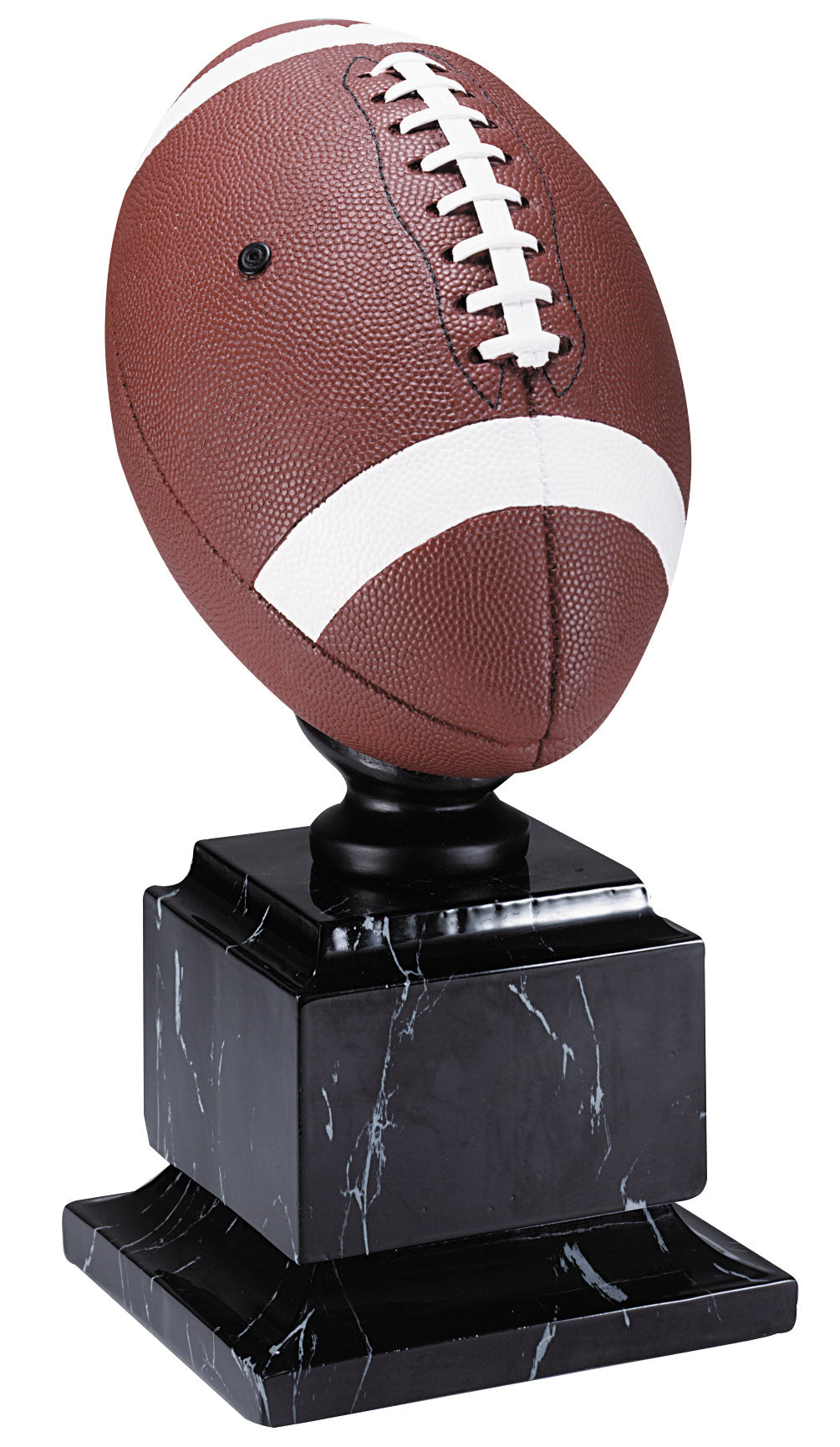 Full Color Football on Black Marble Base