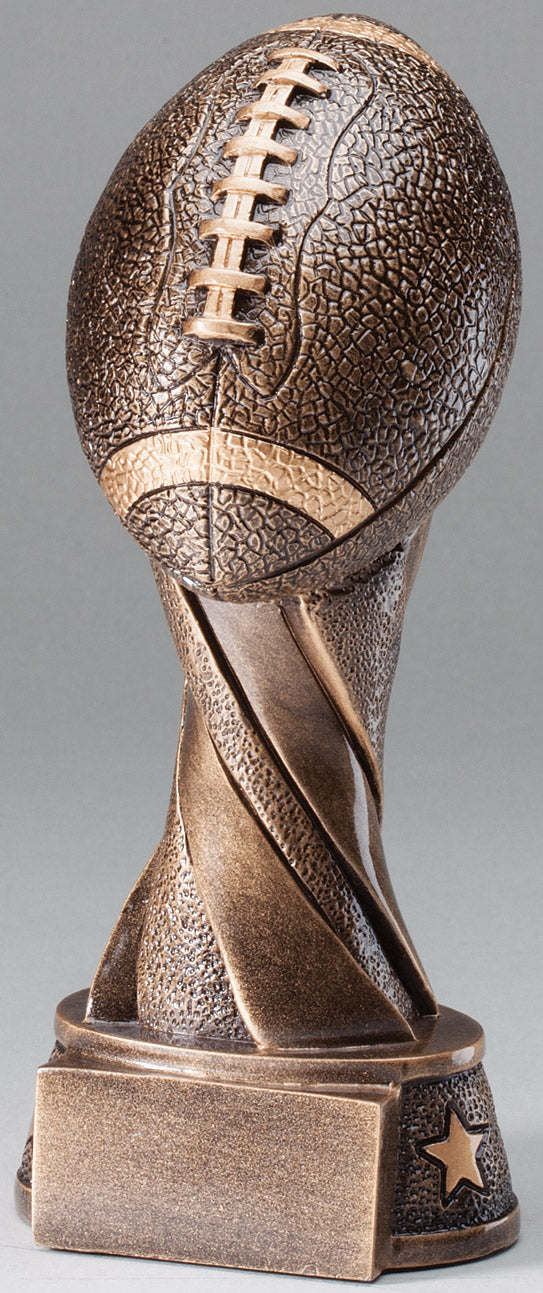 Football Spiral Resin Trophy, 7 1/4 inch