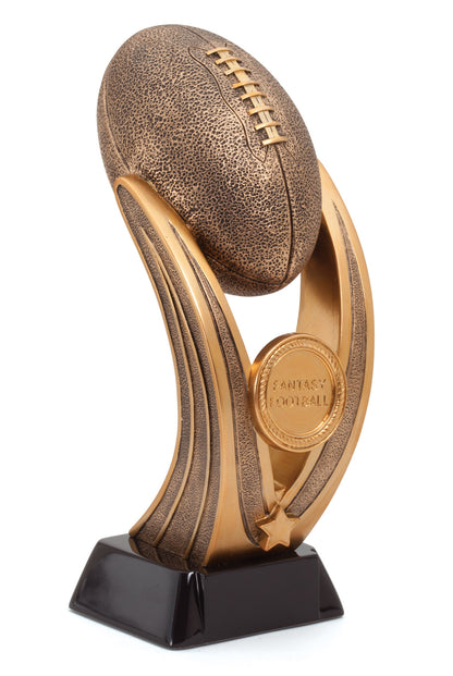 Fantasy Football Tower Trophy with Logo Insert, right side view