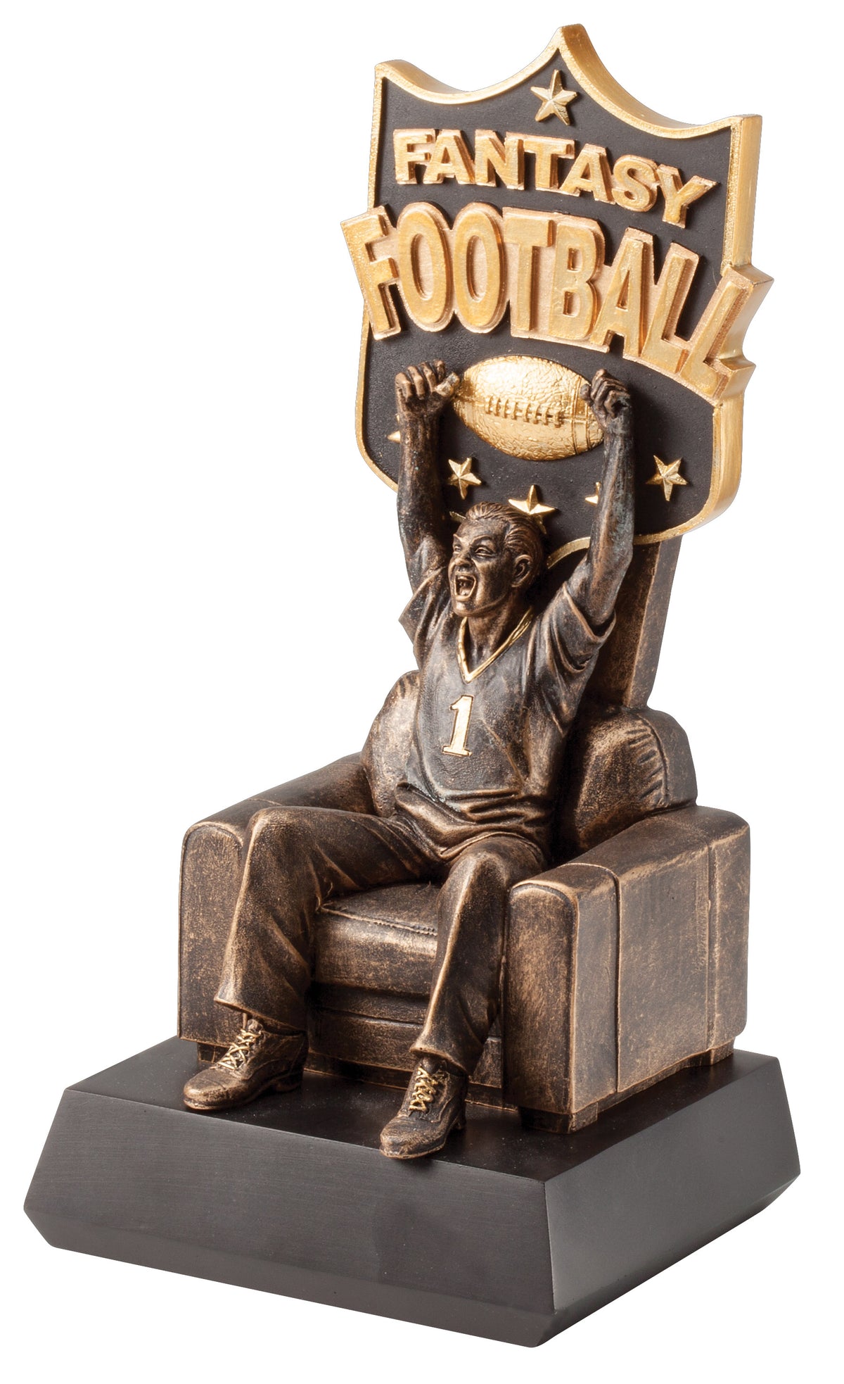 Fantasy Football Armchair Champion Trophy, left side view