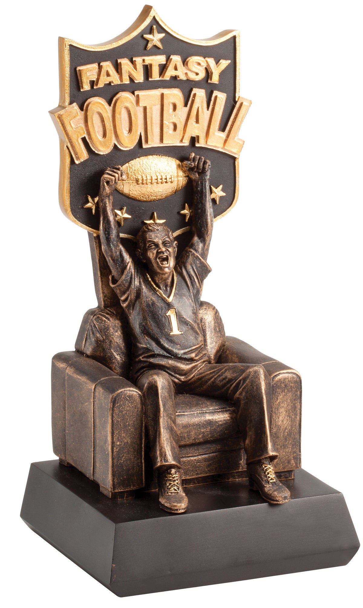 Fantasy Football Armchair Champion Trophy, right side view
