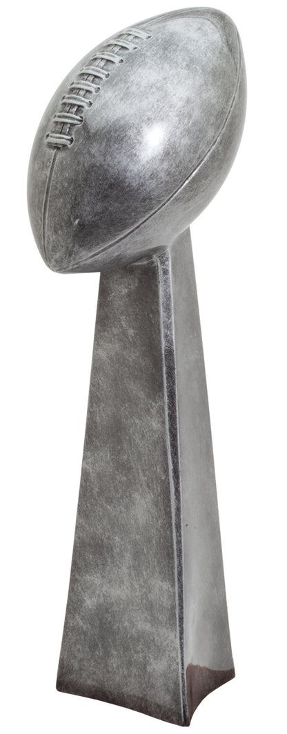 Antique Gold Football Tower Trophy, left side view