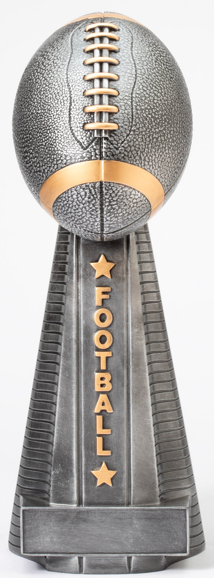Antique Silver Football Tower Trophy, 16 inch