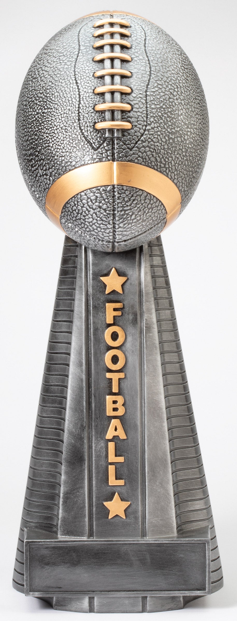 Antique Silver Football Tower Trophy, 20 inch