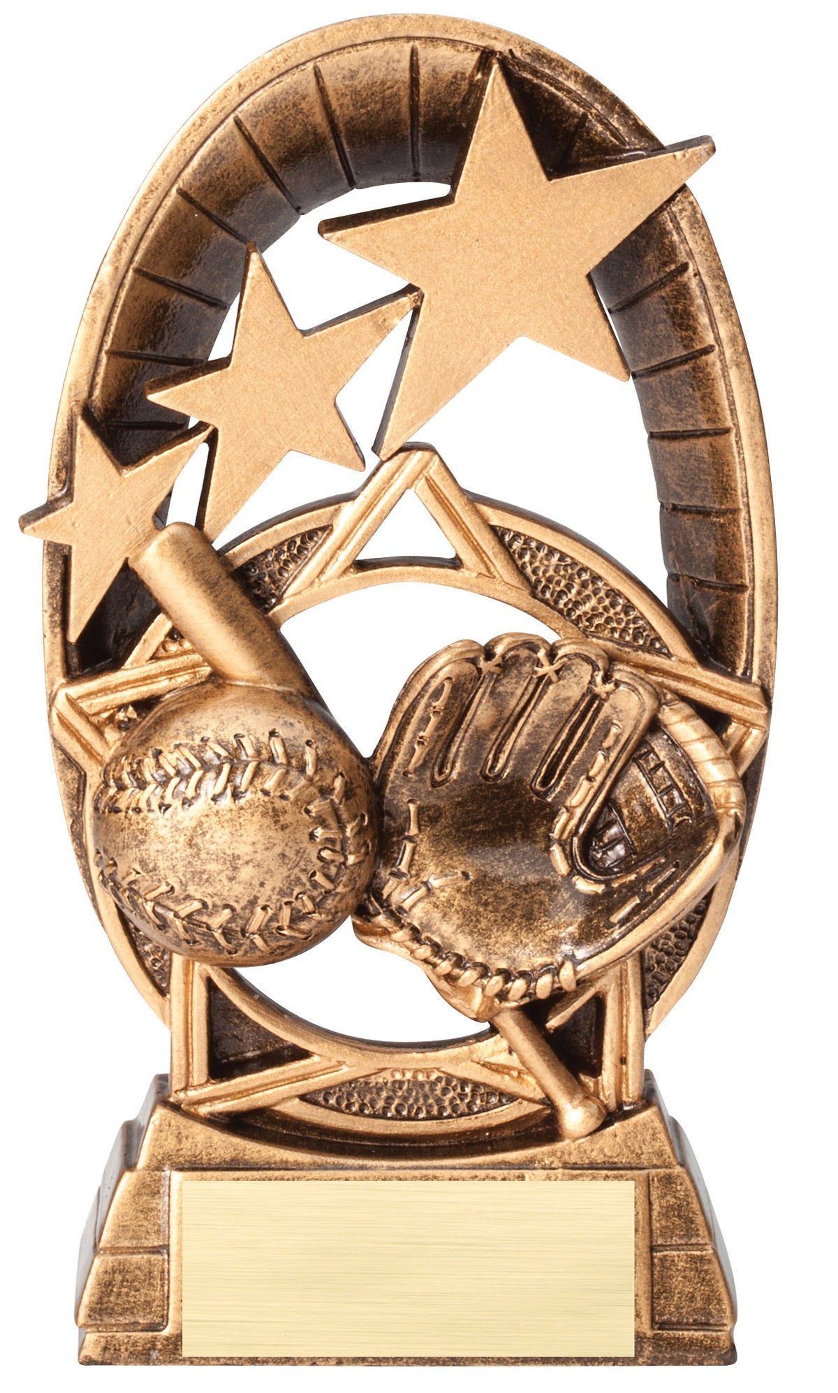 Radiant Stars Baseball Award – 5½ in. with engraving plate, Townline Trophy & Design