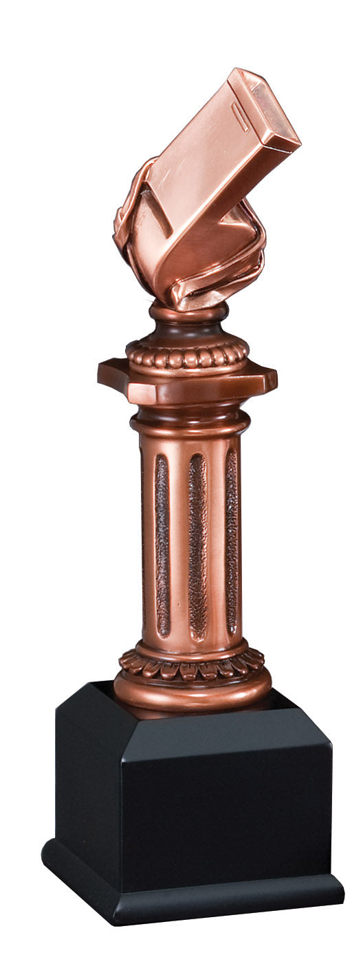 Bronze Coach Whistle Pedestal Trophy