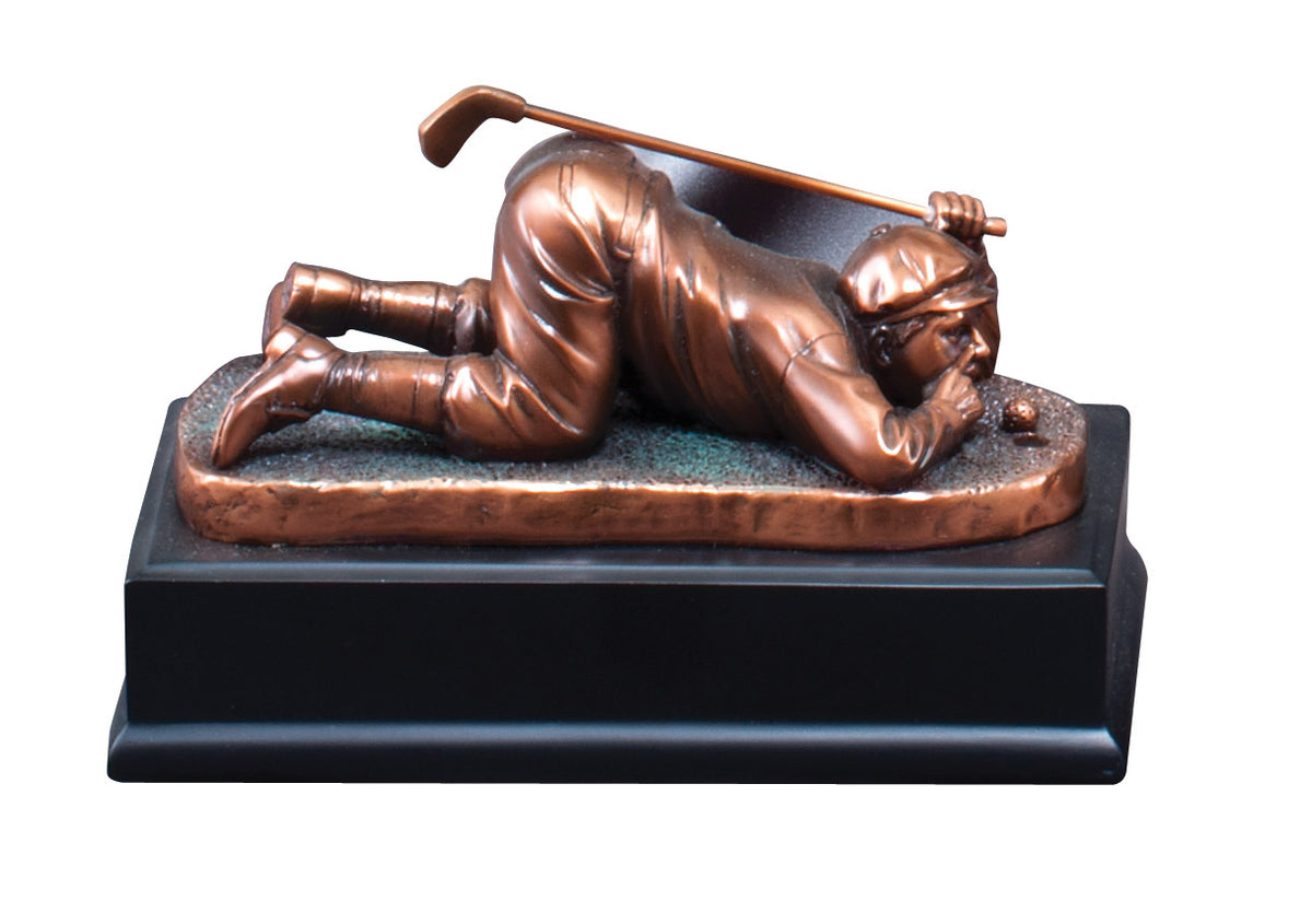 Electroplated comic golfer figure
