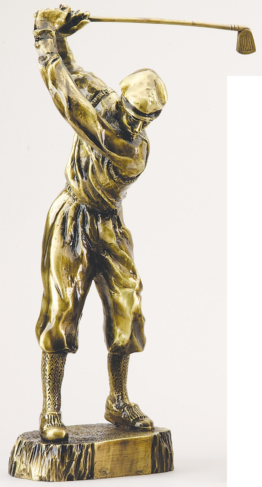 Gold classic golfer trophy figure, 17½" size