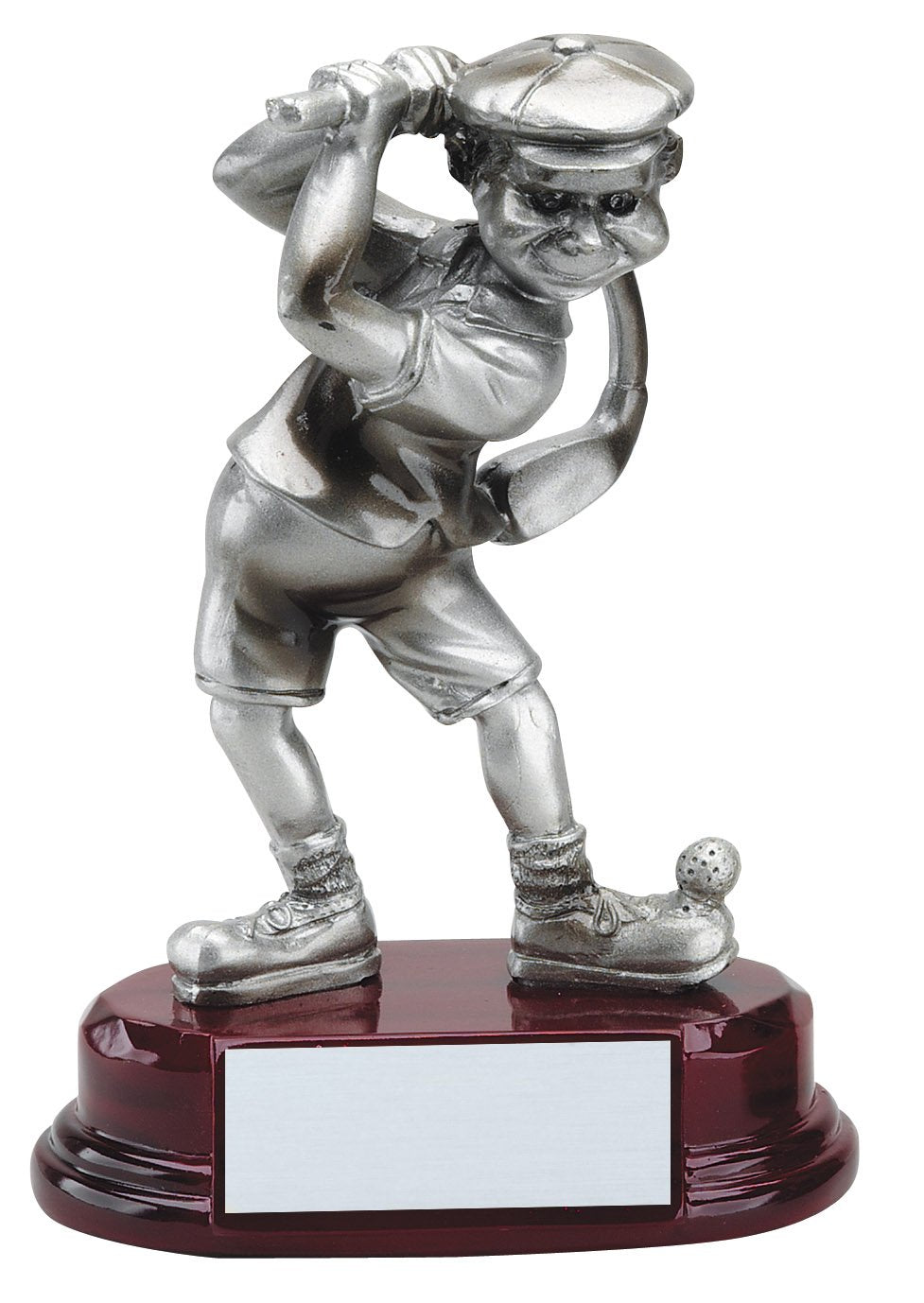 Funny cartoon golfer resin trophy – Male