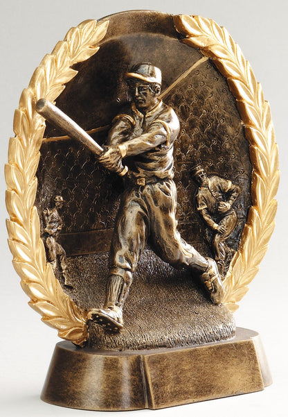 High Relief Baseball Award – side view