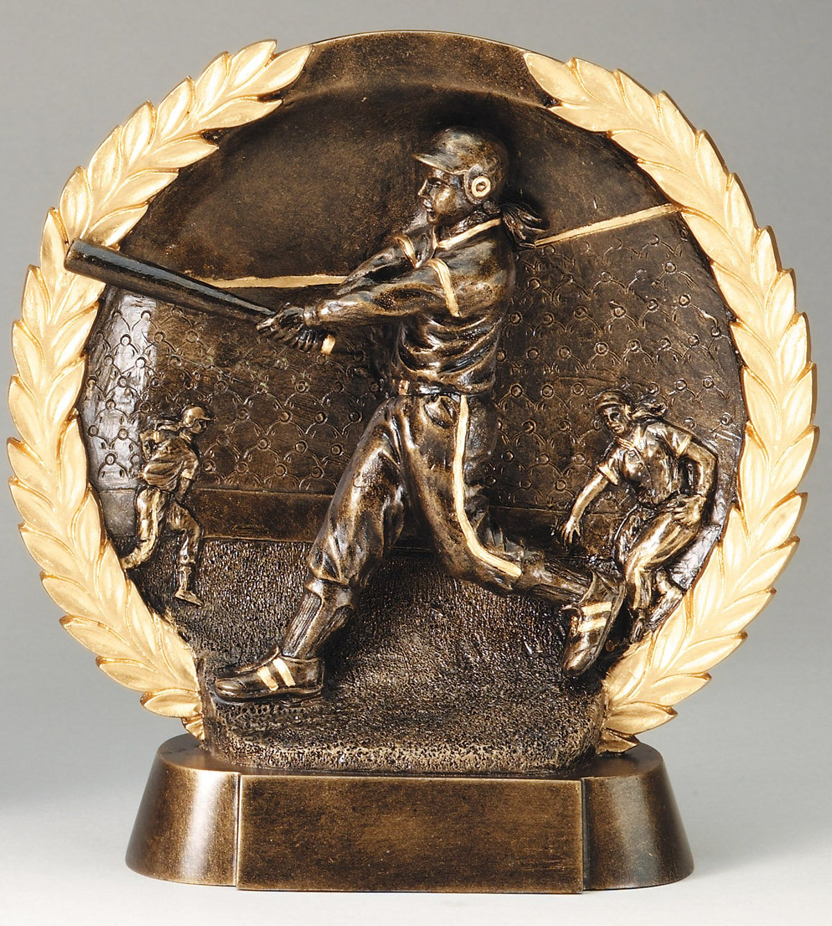 High Relief Softball Award with engraving plate, Townline Trophy & Design