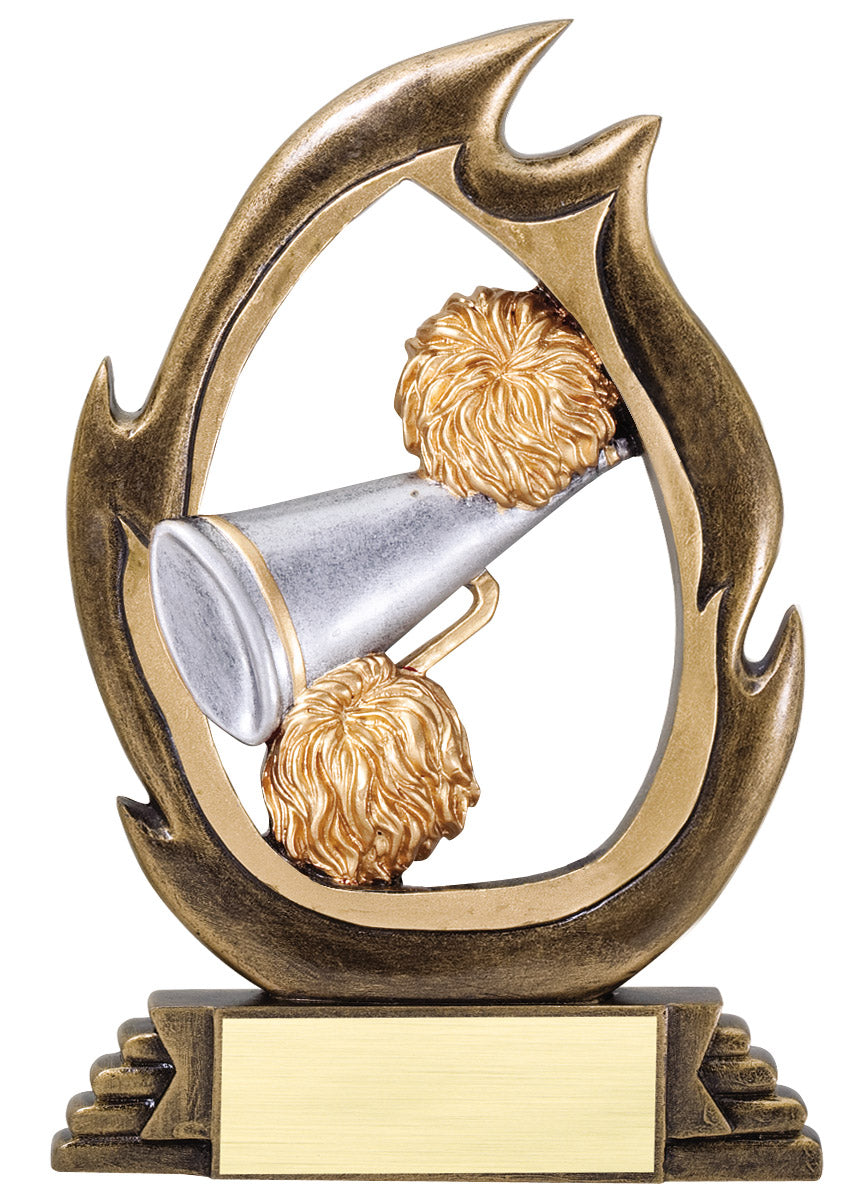 Flame Series Cheer Resin Trophy