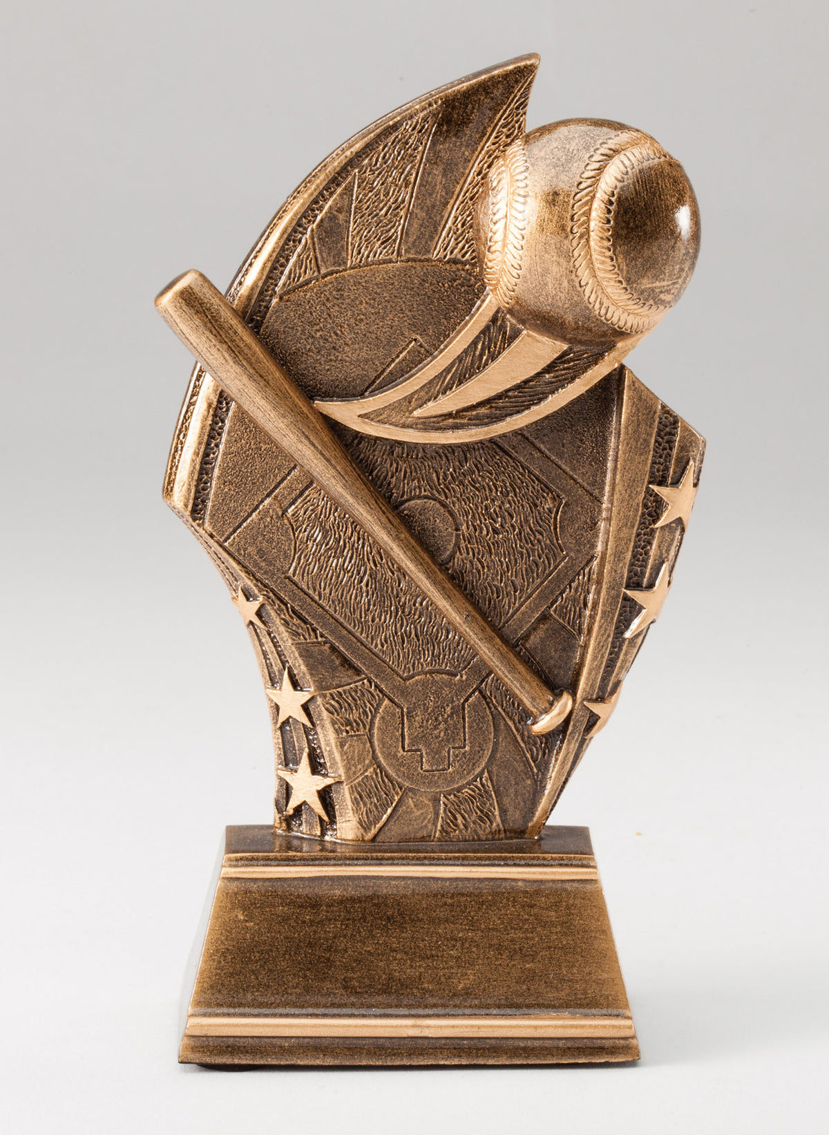 Star Sweep Baseball Award with engraving plate, Townline Trophy & Design