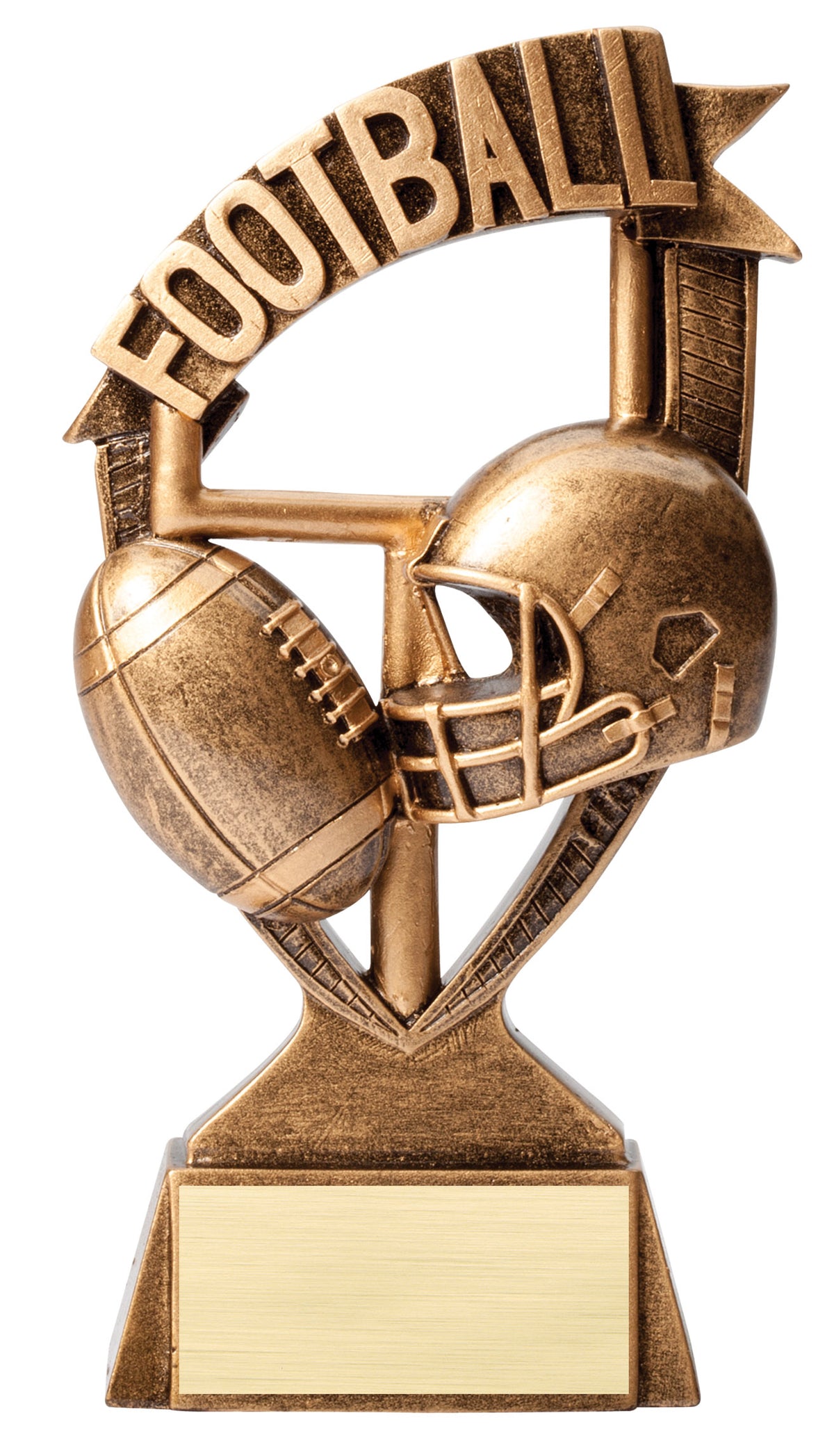 Football Banner Resin Trophy, 6 inch