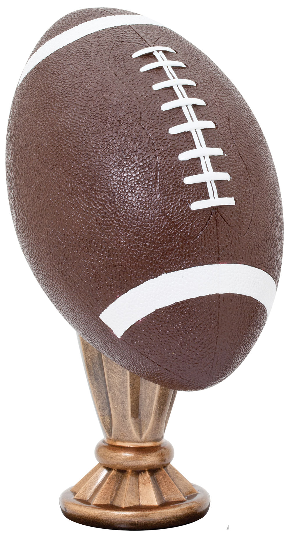 12 inch Football Resin Trophy on Black Base, Painted Brown